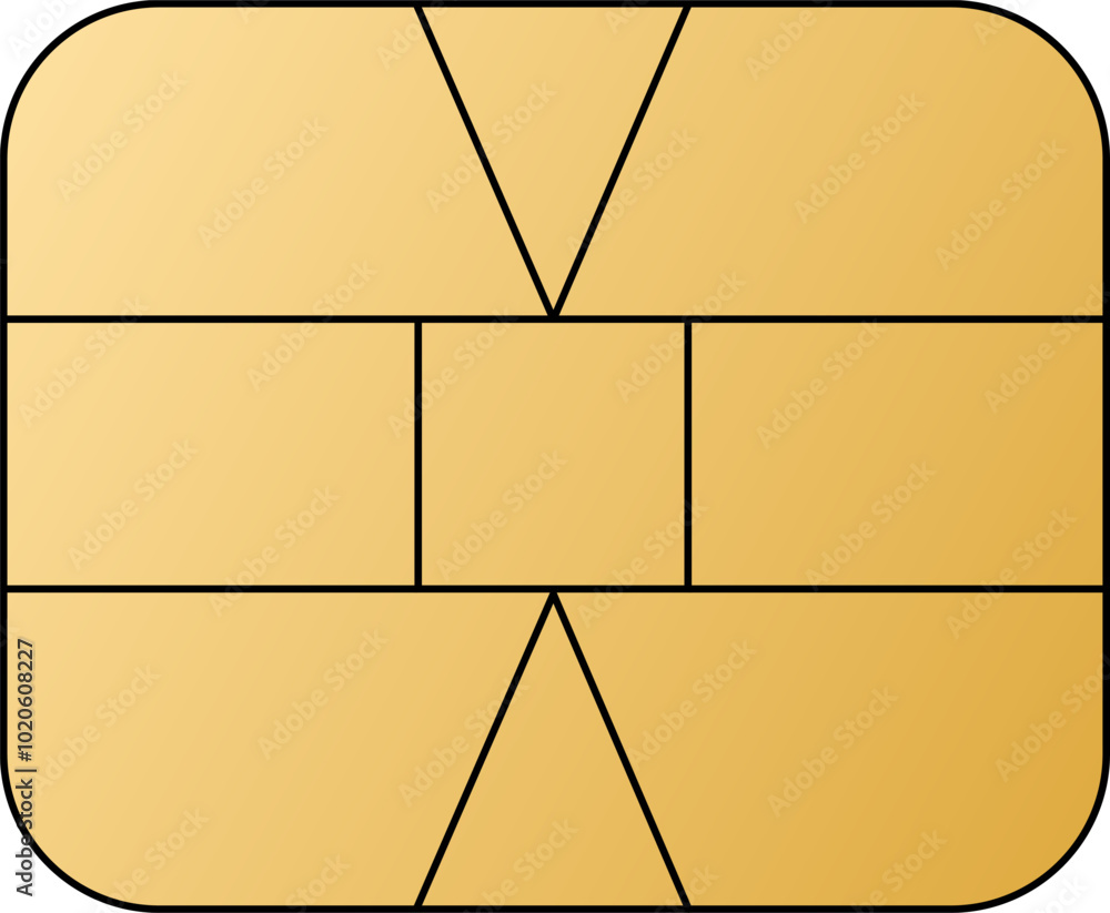 Poster emv chip golden vector icon. contactless payment at terminals and atms. set line nfc symbol. square 