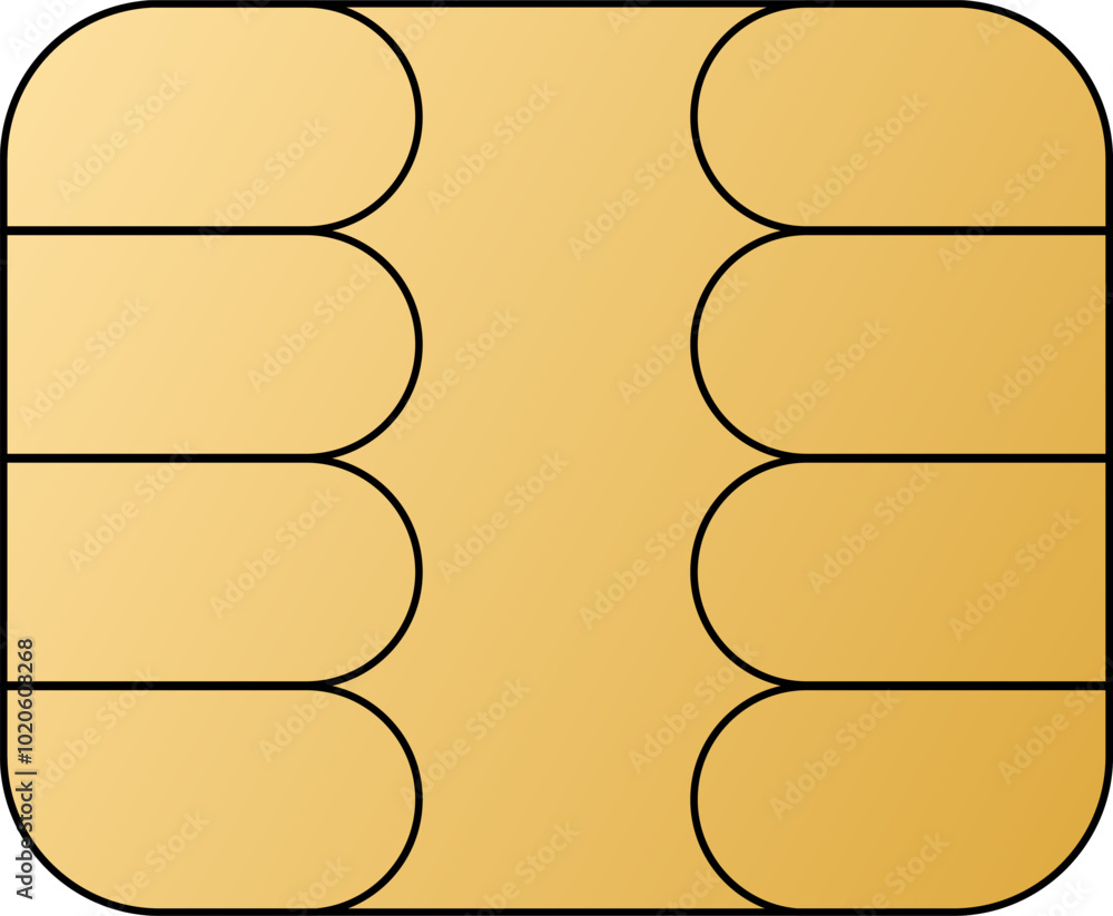 Poster emv chip golden vector icon. contactless payment at terminals and atms. set line nfc symbol. square 