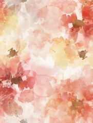 Vibrant soft-toned watercolor flowers blend beautifully, evoking a sense of tranquility and warmth in a spring-inspired design. Generative AI