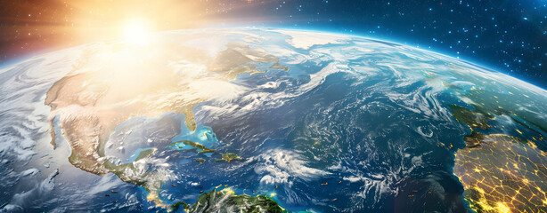 Half Sunlit, Half City-Lit Earth: A Night View from Space
