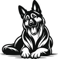 Fototapeta premium black and white dog