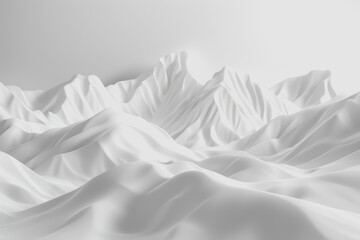 Fototapeta premium . Clean mountain with a large white space. Minimalist style.