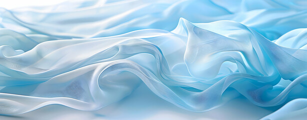 Obraz premium Soft and Flowing Blue Material Isolated for Design 