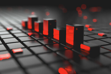 Graph bars rising rapidly, signaling a notable uptick in stock prices.