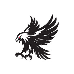 Aggressive Attacking Bald Eagle Logo