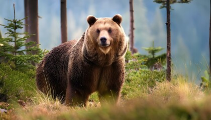 Obraz premium bear is a beautiful elegant animal; wildlife scene with dangerous predators