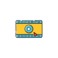 Video player icon. Premium quality graphic design.