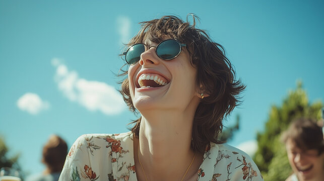 portrait of a girl laught Generative AI