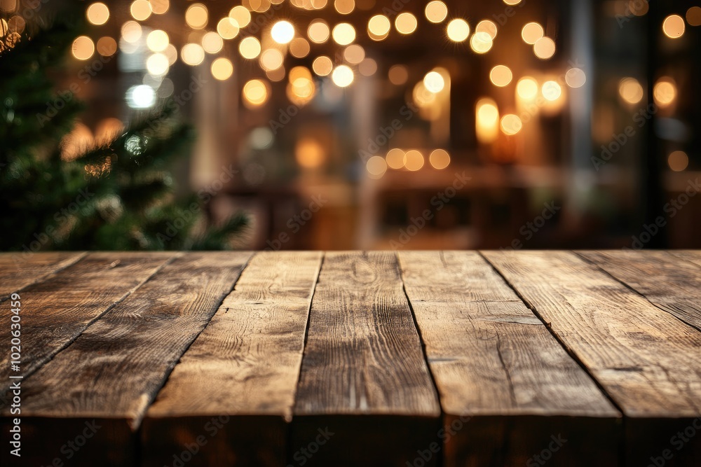 Poster empty wooden table with a blurred background. this image can be used for product placements and mock