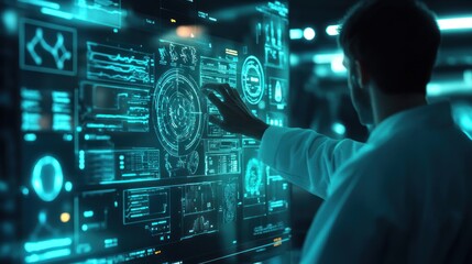 Doctor using digital medical futuristic interface