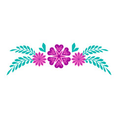 The botanical boundary of the frame line with geometric colors and leaves. Folcloric Scandinavian motive wreath