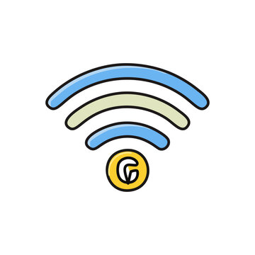 recommend clip art: wifi connection icon, vector illustration. Blue network symbol design.