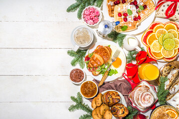 Festive Christmas morning breakfast