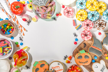 Halloween trick or treat sweets background