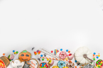 Halloween trick or treat sweets background
