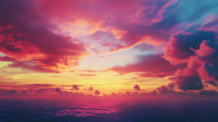 Obraz premium Colorful sunset twilight sky.