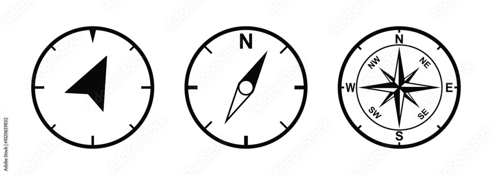 Poster compass icon. simple compass symbol for app, ui, web and design element. transparent png and vector 
