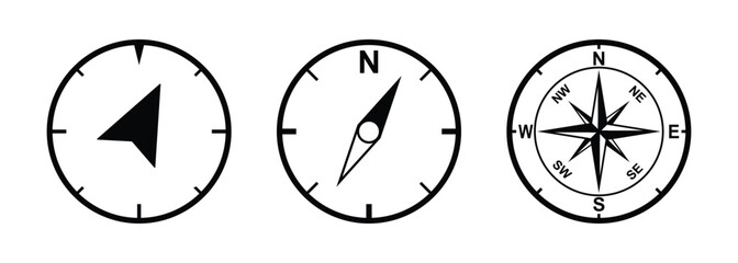 compass icon. simple compass symbol for app, ui, web and design element. transparent png and vector illustration.