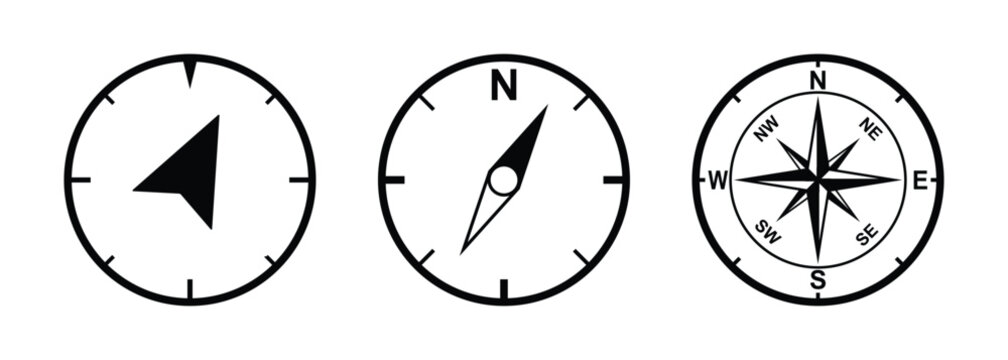compass icon. simple compass symbol for app, ui, web and design element. transparent png and vector illustration.