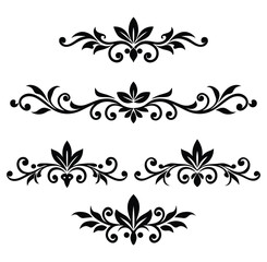 Decorative Floral Ornaments Vector Set