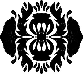 Pattern symmetrical texture imprint black element vector tile pattern