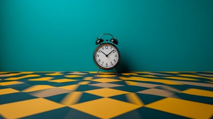 Clock in Abstract Patterned Room