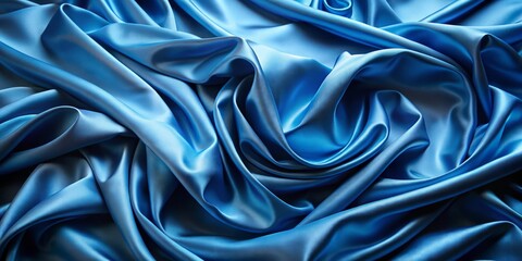 Fototapeta premium The enchanting long exposure of smooth blue satin unveils stunning visuals, offering a serene and sophisticated aesthetic that captivates the viewer's imagination.