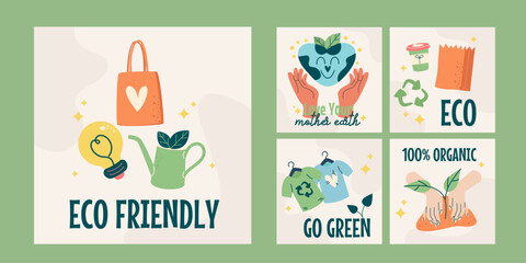Social media instagram post eco friendly concept