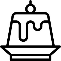 Vector Icon Panna Cotta, Dessert, Italian Food, Sweet, Food And Restaurant