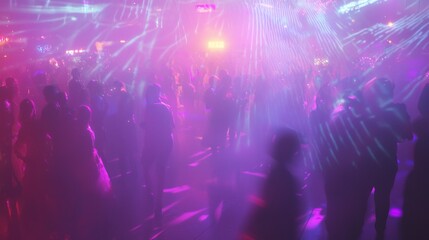 Dynamic Halloween Rave: Energetic Dance Party with Vibrant Costumes and Colorful Lights
