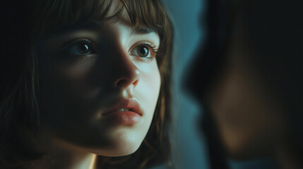 women look on mirror Generative AI