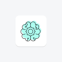 Neural Network color shadow thinline icon , vector, pixel perfect, illustrator file