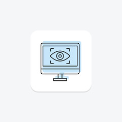 Computer Vision color shadow thinline icon , vector, pixel perfect, illustrator file