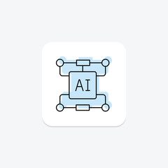 Ai Algorithm color shadow thinline icon , vector, pixel perfect, illustrator file