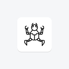 Spider Bot line icon , vector, pixel perfect, illustrator file