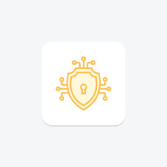 Ai Security duotone line icon , vector, pixel perfect, illustrator file