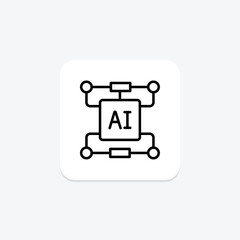 Ai Algorithm line icon , vector, pixel perfect, illustrator file