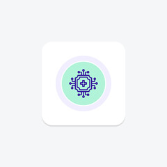 Ai In Healthcare color circle icon , vector, pixel perfect, illustrator file