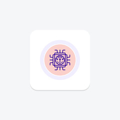 Brain Processor color circle icon , vector, pixel perfect, illustrator file