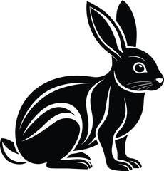 Obraz premium illustration of a rabbit silhouette vector