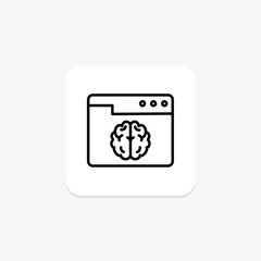 Artificial Intelligence Website line icon , vector, pixel perfect, illustrator file