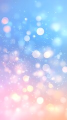 Blurred background in pastel colors, with a gradient of blue and pink, light sky blue and soft yellow