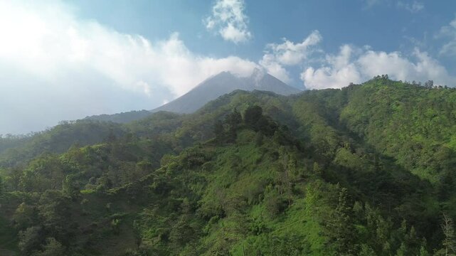 view of the merapi mountains