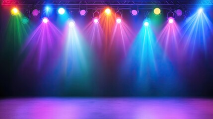 Vibrant Stage Lights in Colorful Display