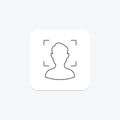 Face  Detection thinline icon , vector, pixel perfect, illustrator file