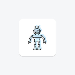 Robot color shadow thinline icon , vector, pixel perfect, illustrator file
