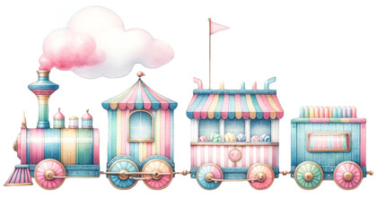 Circus train illustration 