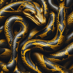 Fototapeta premium Realistic illustration of snake body with shiny skin patern.