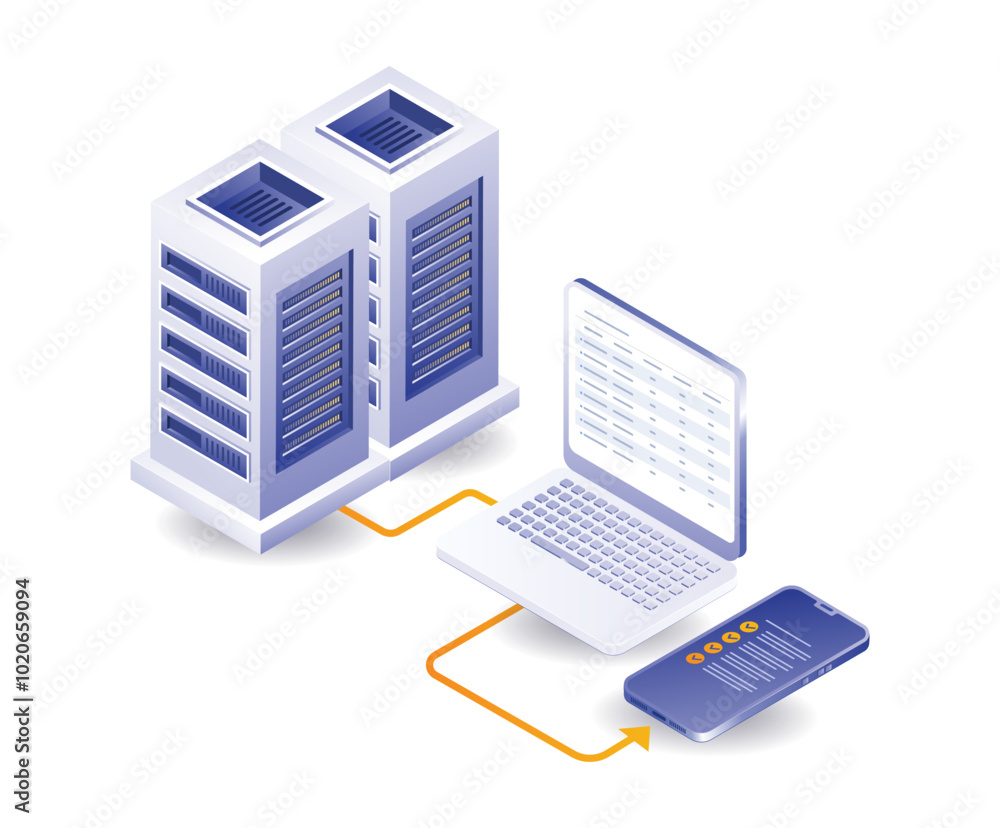 Poster computer smartphone data server