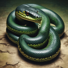 Obraz premium Realistic illustration of snake body with shiny skin patern.